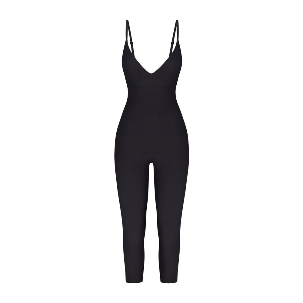 Black Bodycon Cocktail Jumpsuit with Spaghetti Straps